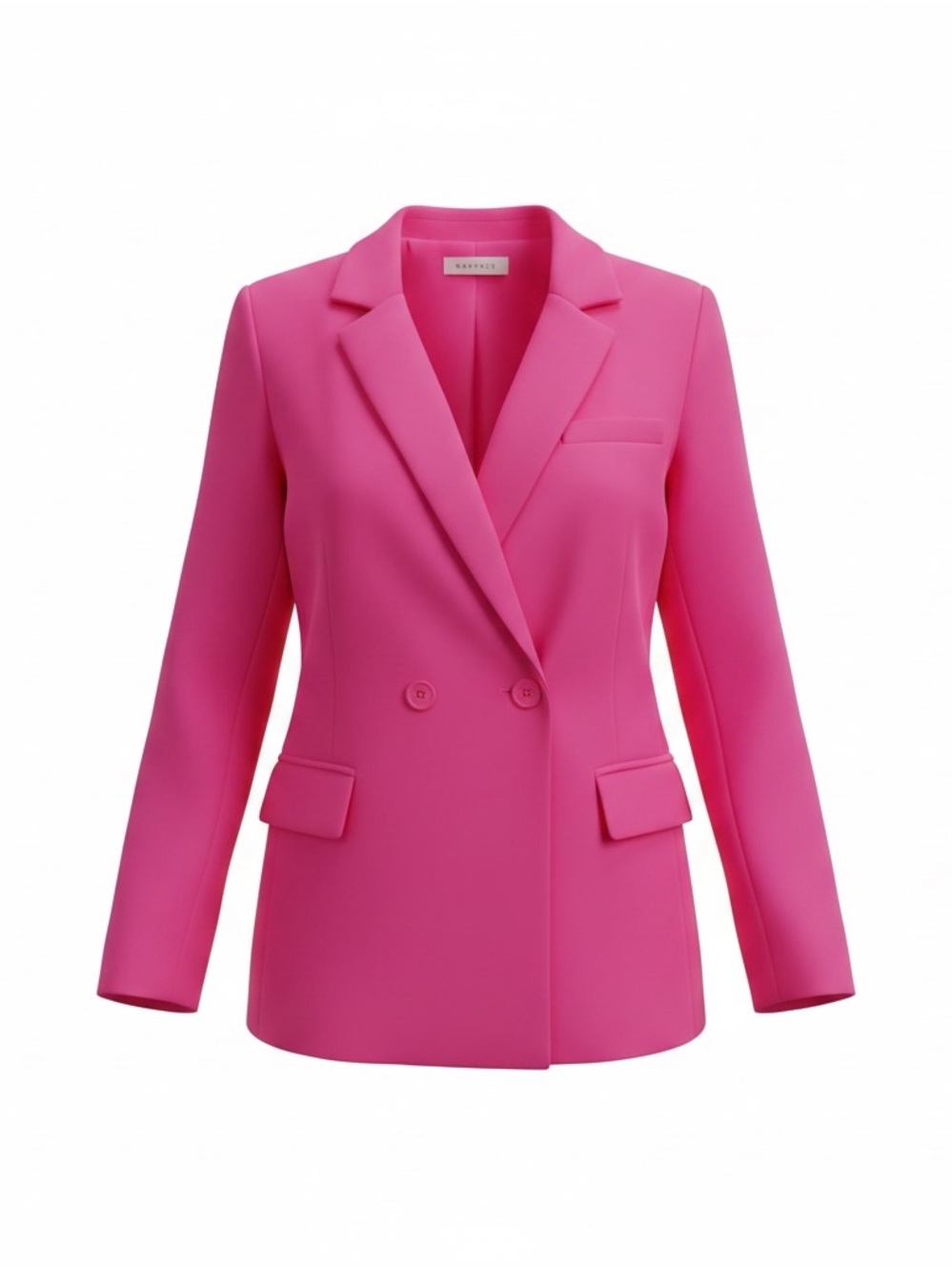 BeaVely Women's Double-Breasted Bright Pink Blazer Jacket
